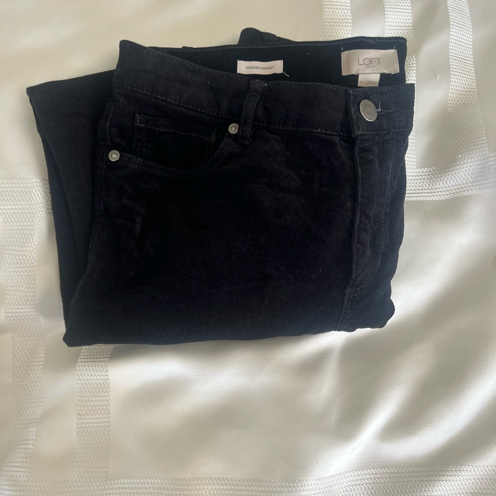 LOFT Women's Dark Black Corduroy Pants